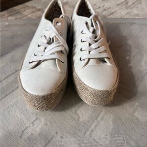 Skechers White Canvas Espadrille Shoes